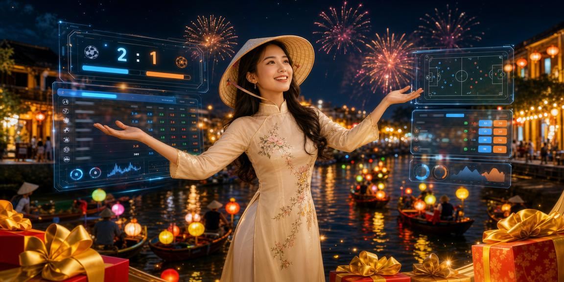 Khung cảnh cá cược casino và thể thao hiện đại tại Hội An với nón lá đặc trưng